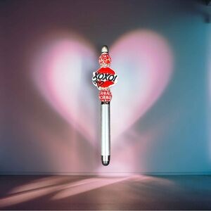 XOXO Lips Red & White Beaded Stylist & Pen
